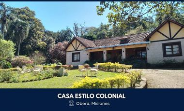 Oportunidad Única! Se Vende Casa Estilo Colonial en terreno de 14.958 mts.