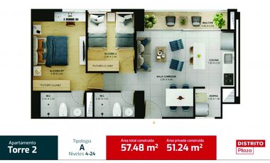 Venta Apartamento DISTRITO PLAZA- Bello Fabricato- Cesión de Derecho
