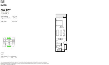 Departamento Monoambiente en Venta en Domus Olivos