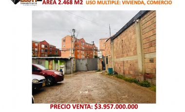 *VENTA LOTE SOACHA COMERCIO, VIVIENDA 2.468 M2