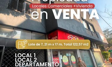 Local comercial 1 y 2 y departamento en venta