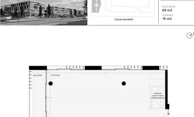 Oficina en venta 1 ambiente Galinda Funes Detalles de diseño y calidad constructiva
