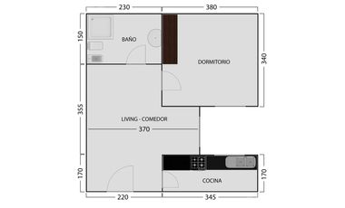 Venta departamento 2 ambientes en Coghlan