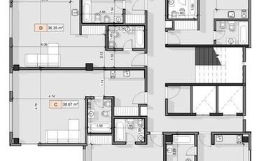 Departamento de un ambiente en venta, Morón.