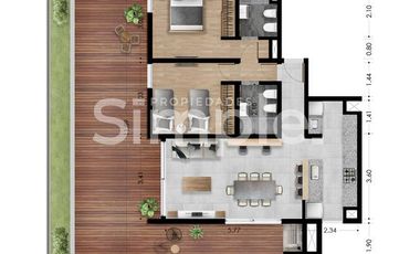 Venta departamento dos dormitorios en Condominios Botania Espacios verdes Amenities
