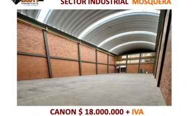 ARRIENDO BODEGA 900 M2 SECTOR INDUSTRIAL  MOSQUERA