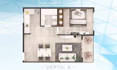 Departamento 2 Ambientes - A - Liniers 1920 - San Martin Centro