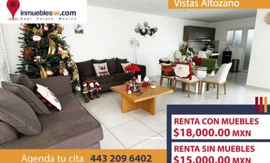 CASA EN RENTA EN VISTAS ALTOZANO, MORELIA