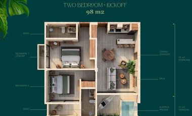 Departamento en venta de 98m² en Mahahual, Quintana Roo