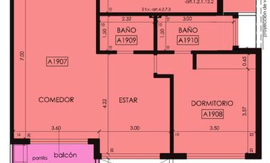 Alquiler departamento 3 ambientes en San Isidro con gran balcón terraza