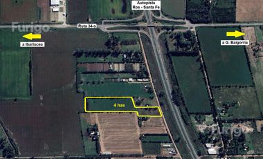 Terreno en  Ibarlucea sobre autopista Rosario - Santa Fe