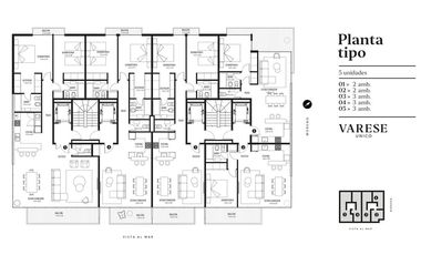 Venta departamento 2 ambientes zona Torreon Varese vista al mar en pozo