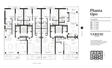 Venta departamento 2 ambientes zona Torreon Varese vista al mar en pozo