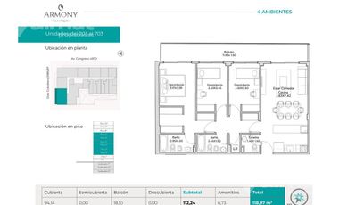 EXCELENTE 4 AMBIENTES - 118M2 - FULL AMENITIES