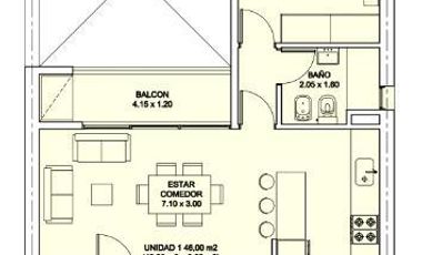 VENTA - Departamento de 1 Dormitorio con Balcón en Barrio Parque