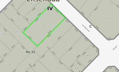 Terreno venta 17x43 mts - 750 mts 2 totales - Ensenada