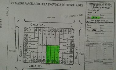Lotes en Santa Teresita. 12x50=600M2.  48 entre 6 y 7
