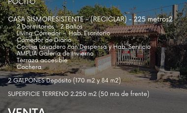 Casa Finca Reciclar 230 M2. Dos Galpones. 2250 M2 terreno