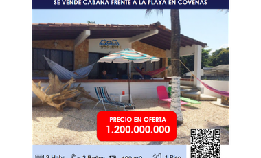 SE VENDE CABAÑA FRENTE A LA PLAYA EN COVEÑAS SUCRE