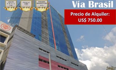 Venta o Alquiler de Oficina de 60 mts2 PH Brazil 405 Vía Brasil Panamá