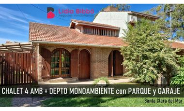 CHALET 3 AMB + DEPTO con PARQUE y GARAJE en SANTA CLARA