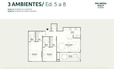 Departamento en Palmera Golf, el Cantón