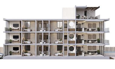 Depa 3 recámaras FRENTE al MAR en playa San Benito Yucatan