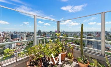 Penthouse con jardin en torre con vista al rio, 3 dorm, 3coch amenities, seg 24 hs