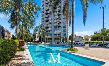 Penthouse con jardin en torre con vista al rio, 3 dorm, 3coch amenities, seg 24 hs
