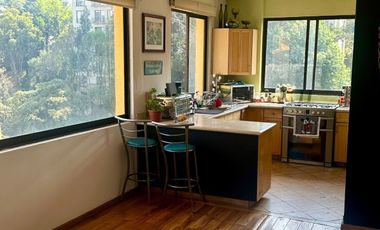 Departamento en venta en Tetelpan en condominio arbolado con alberca