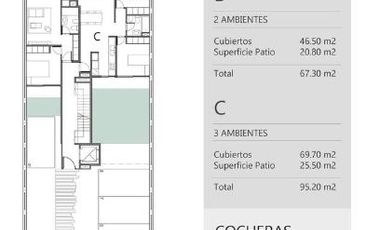 Departamento en  venta de 2 ambientes al frente con  balcón y  terrazapropia - San martin centro