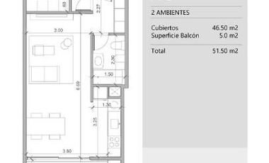 Departamento en  venta de 2 ambientes al frente con  balcón y  terrazapropia - San martin centro