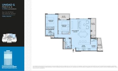 Venta Departamento 3 ambientes  2 baños , Balcones - Tigre
