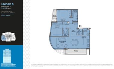 Venta Departamento 3 ambientes  2 baños , Balcones - Tigre