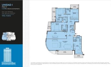 Venta Departamento 3 ambientes  2 baños , Balcones - Tigre