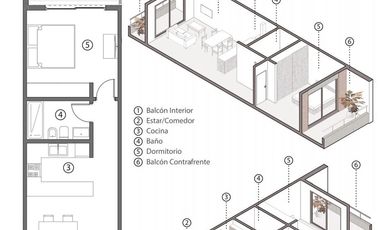 Venta, Departamento, 2 Ambientes, Balcón, A Estrenar, Merlo Centro, Merlo