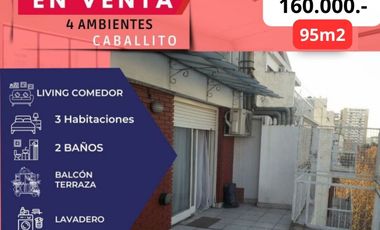 Caballito,4 Amb con Balcón Terraza, Súper Luminoso DLS 160.000