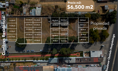 VENTA DE LOTES HABITACIONALES IDEALES PARA INVERSION EN CUMBRES 2
