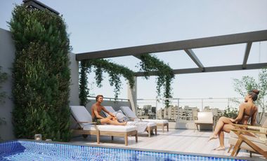 2 Amb piso alto / Piscina Deck solarium SUM Terrazas con parrillas y duchas Bike Parking Cocheras