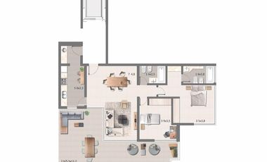 VENTA DEPARTAMENTO 2 DORM. CENTRO ALTOS NEUQUEN - EDIFICIO LOS TEROS CASTELLI-