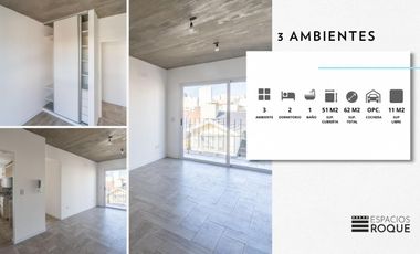 Departamento de 3amb con terraza privada y parrilla