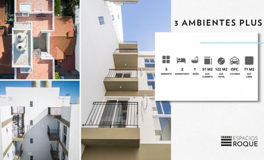 Departamento de 3amb con terraza privada y parrilla