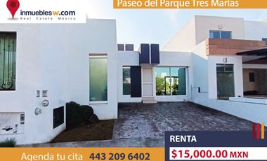 CASA AMUEBLADA EN RENTA EN PASEO DEL PARQUE TRES MARIAS, MORELIA