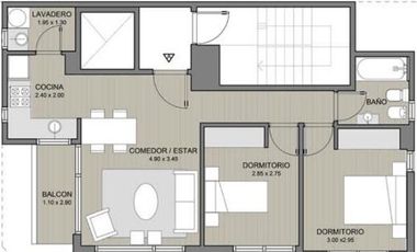 Venta departamento 3 ambientes Ciudadela balcon
