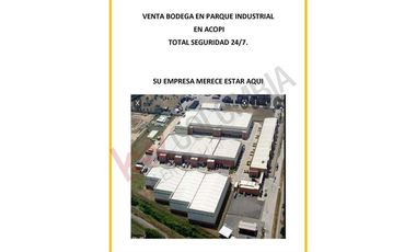VENDO EN EXCLUSIVA BODEGA EN PARQUE INDUSTRIAL, EXCELENTE VITRINA , OFICINAS TERMINAL LOGÍSTICO  ACOPI, CON BASCULA-10021