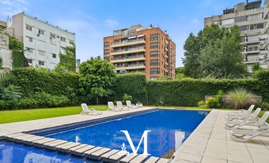Piso en torre Bajo Belgrano, balcón, terraza, parrilla, amenities, seguridad 24hs, 2 cocheras