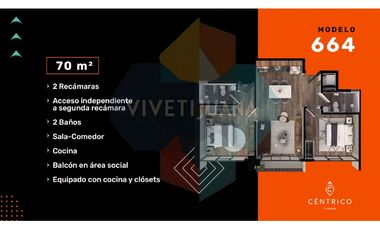 Venta Departamento Centrico 2 Recamaras