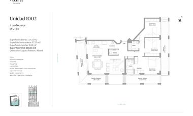 Venta departamento 4 ambientes en Olivos muy luminoso