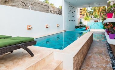 Casa de 2 recámaras con alberca en venta  en Sisal, Yucatán.
