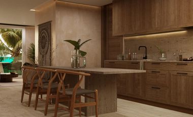 EN VENTA DEPARTAMENTO EN TULUM CON 2 HABITACIONES GIMNASIO Y ALBERCA
